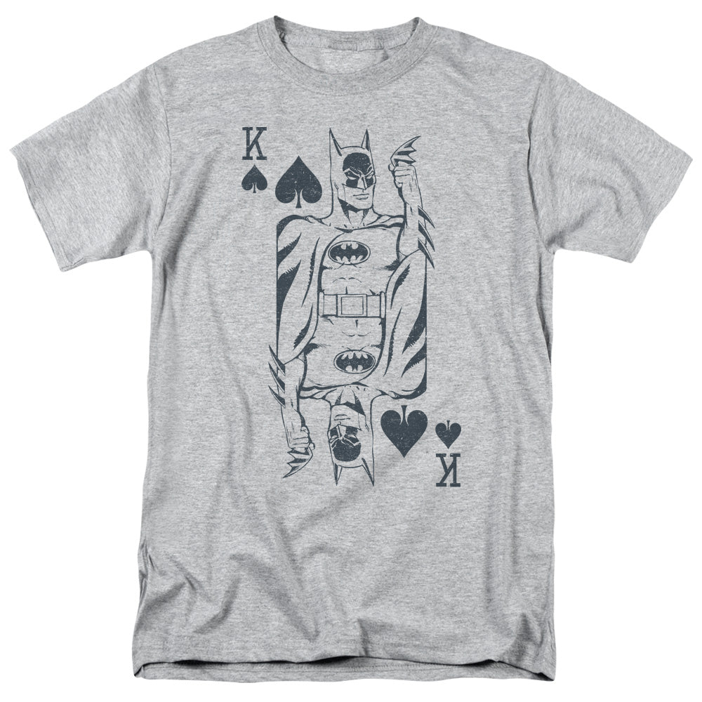 DC Comics Bat Card Mens T Shirt Athletic Heather