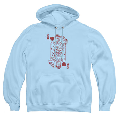 Dc Super Card Mens Hoodie Light Blue