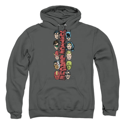 Dc Stacked Justice Mens Hoodie Charcoal