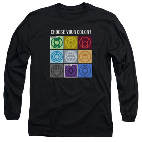 DC Comics Choose Your Color Mens Long Sleeve Shirt Black