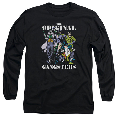 DC Comics Original Gangsters Mens Long Sleeve Shirt Black