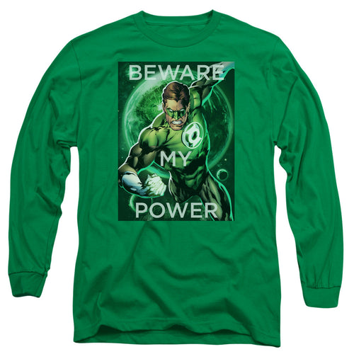 DC Comics Power Mens Long Sleeve Shirt Kelly Green