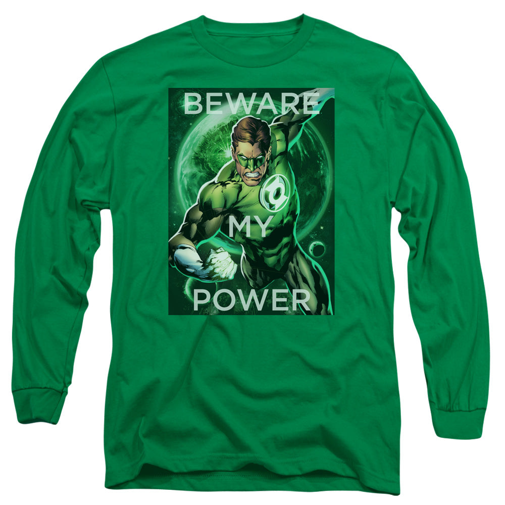 DC Comics Power Mens Long Sleeve Shirt Kelly Green
