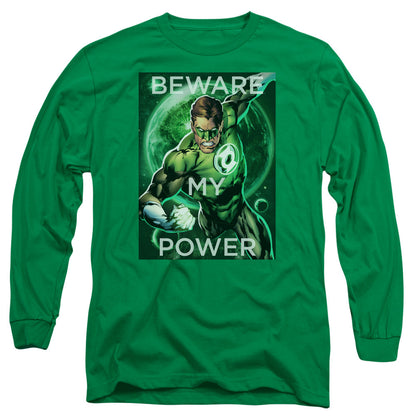 Dc Power Mens Long Sleeve Shirt Kelly Green Officially Licensed