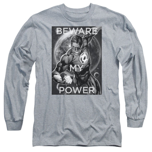DC Comics Power Mens Long Sleeve Shirt Athletic Heather