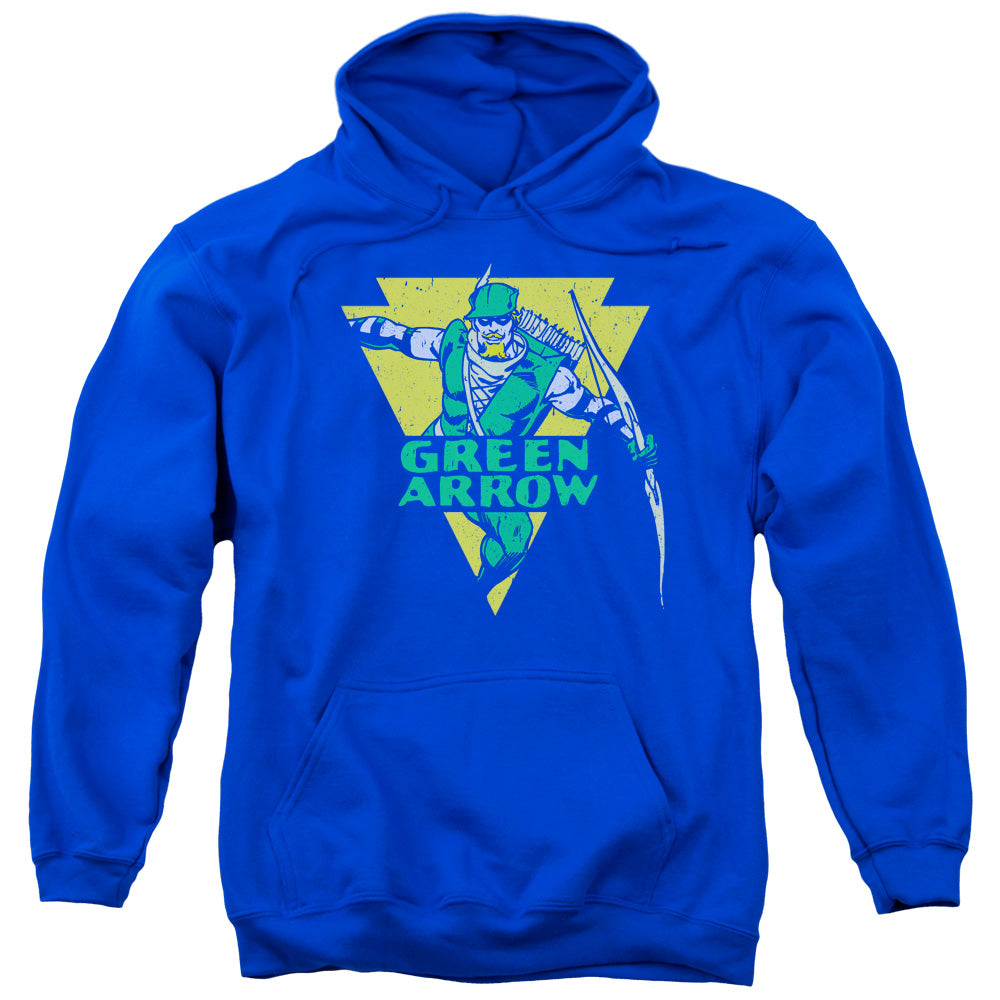 DC Comics Distressed Arrow Mens Hoodie Royal Blue