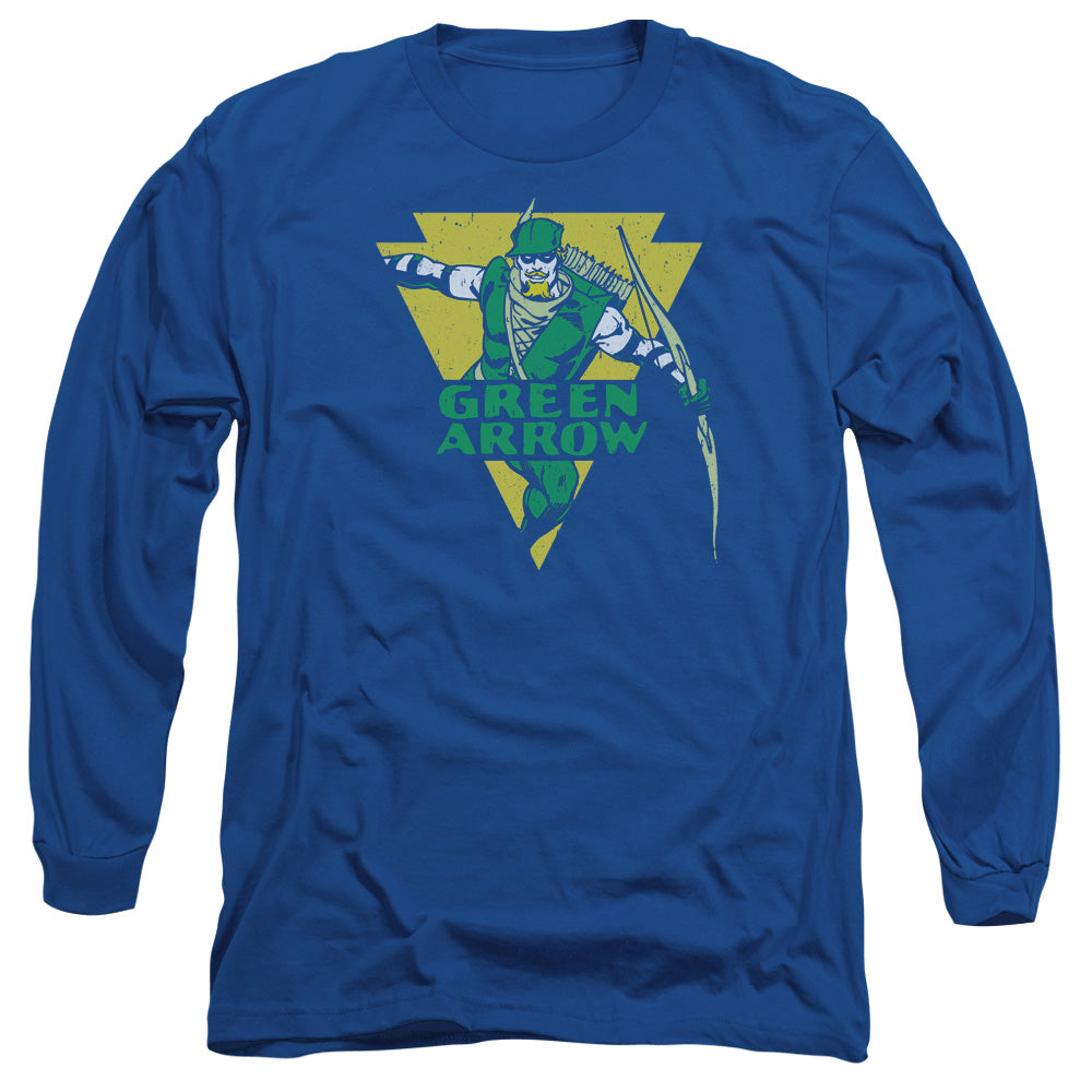 Dc Distressed Arrow Mens Long Sleeve Shirt Royal Blue