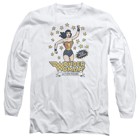 DC Comics Action Figure Mens Long Sleeve Shirt White