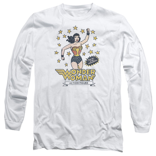DC Comics Action Figure Mens Long Sleeve Shirt White