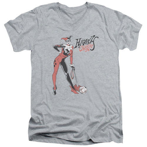 DC Comics Harley Hammer Mens Slim Fit V Neck T Shirt Athletic Heather