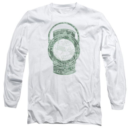 Dc Lantern Cover Mens Long Sleeve Shirt White Officially Licensed