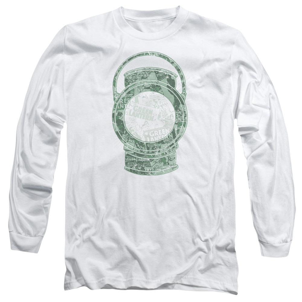 Dc Lantern Cover Mens Long Sleeve Shirt White Officially Licensed