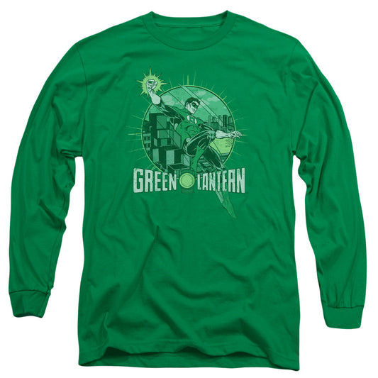 DC Comics City Power Mens Long Sleeve Shirt Kelly Green
