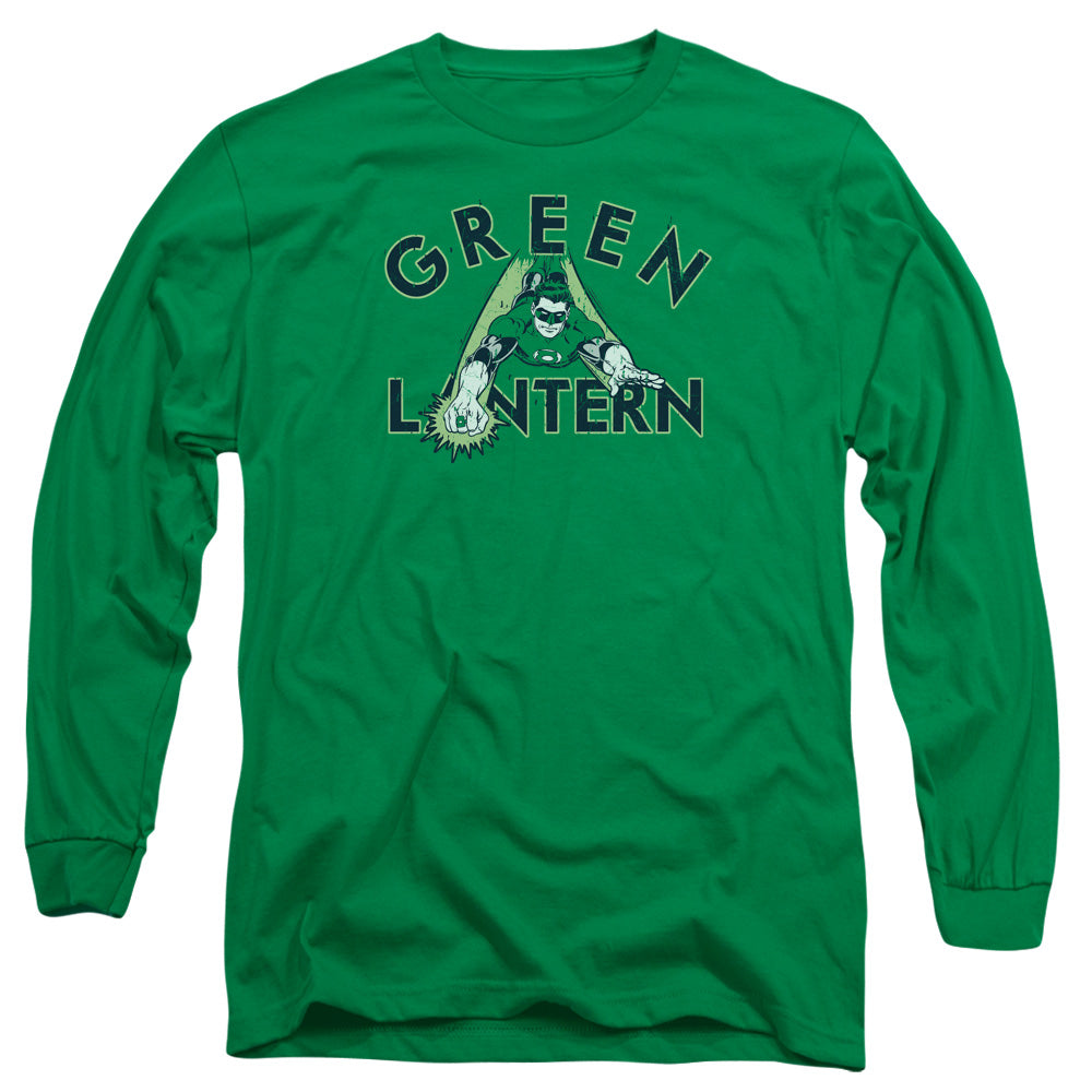 DC Comics in Flight Mens Long Sleeve Shirt Kelly Green