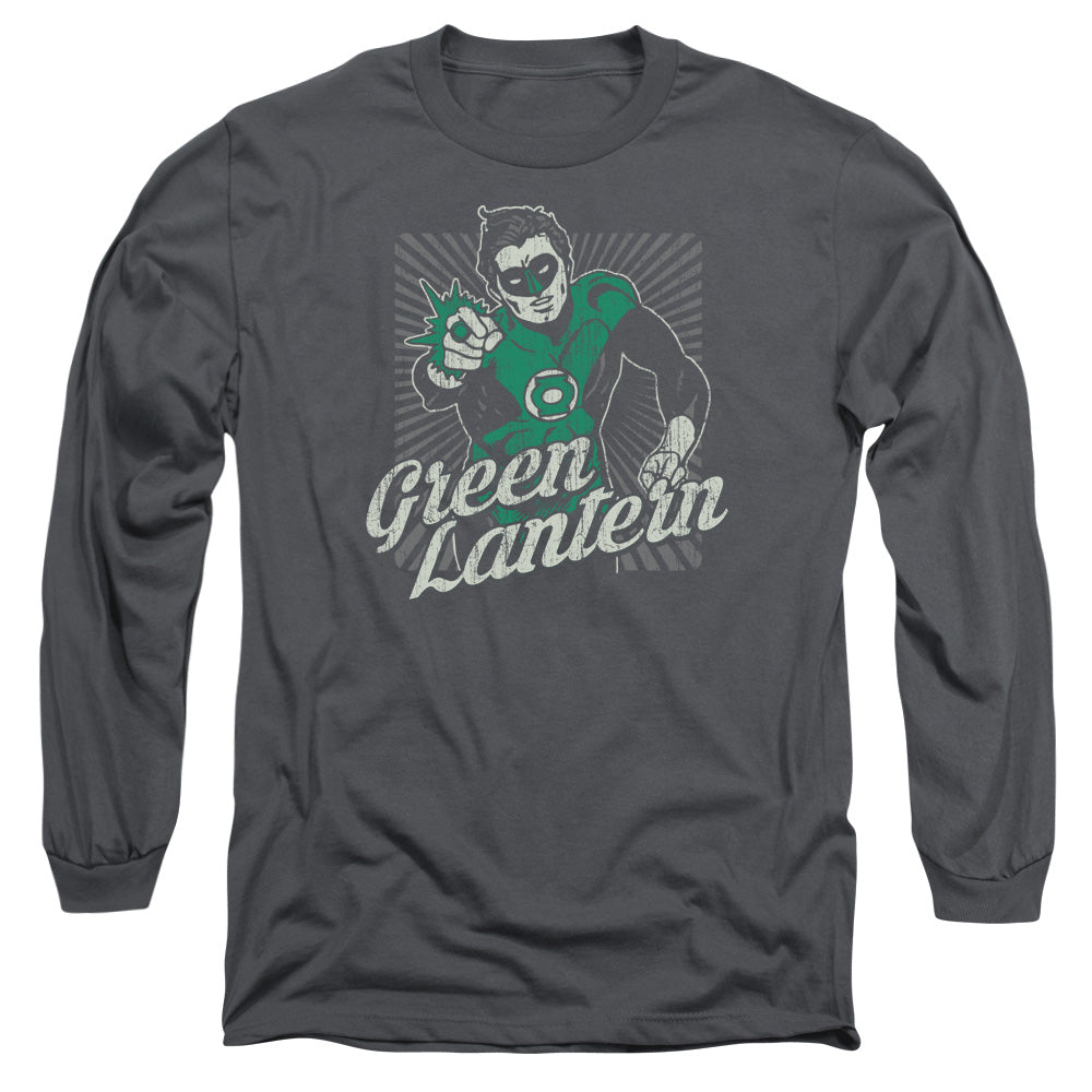 DC Comics Ring Rays Mens Long Sleeve Shirt Charcoal