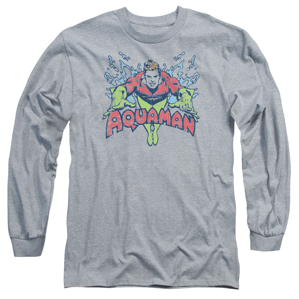 DC Comics Splish Splash Mens Long Sleeve Shirt Athletic Heather