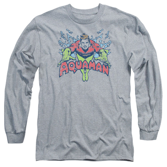 DC Comics Splish Splash Mens Long Sleeve Shirt Athletic Heather