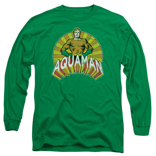 DC Comics Arms Akimbo Mens Long Sleeve Shirt Kelly Green