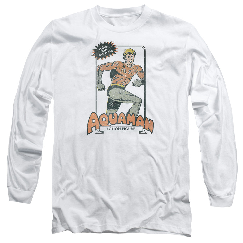 Dc Am Action Figure Mens Long Sleeve Shirt White Officially Licensed