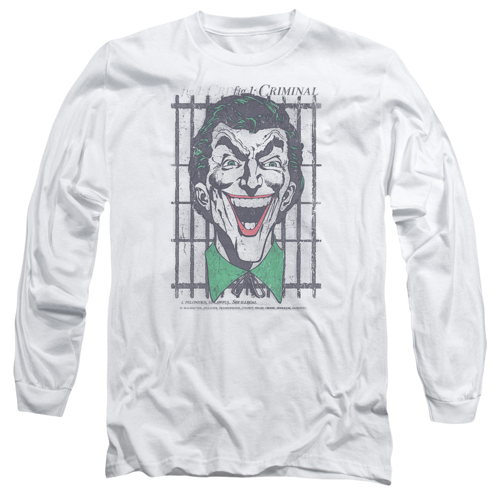 DC Comics Criminal Mens Long Sleeve Shirt White