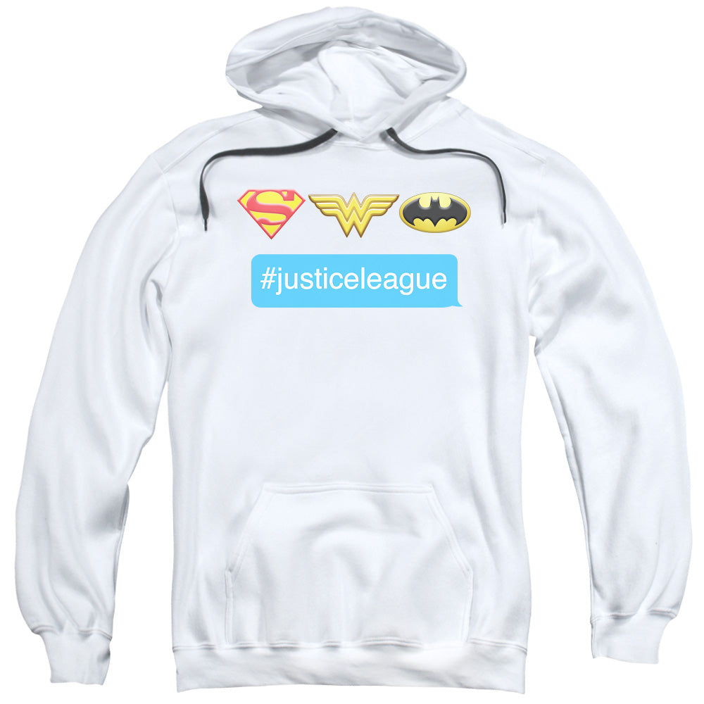DC Comics Hashtag Jla Mens Hoodie White