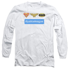 Load image into Gallery viewer, Dc Hashtag Jla Mens Long Sleeve Shirt White Officially Licensed
