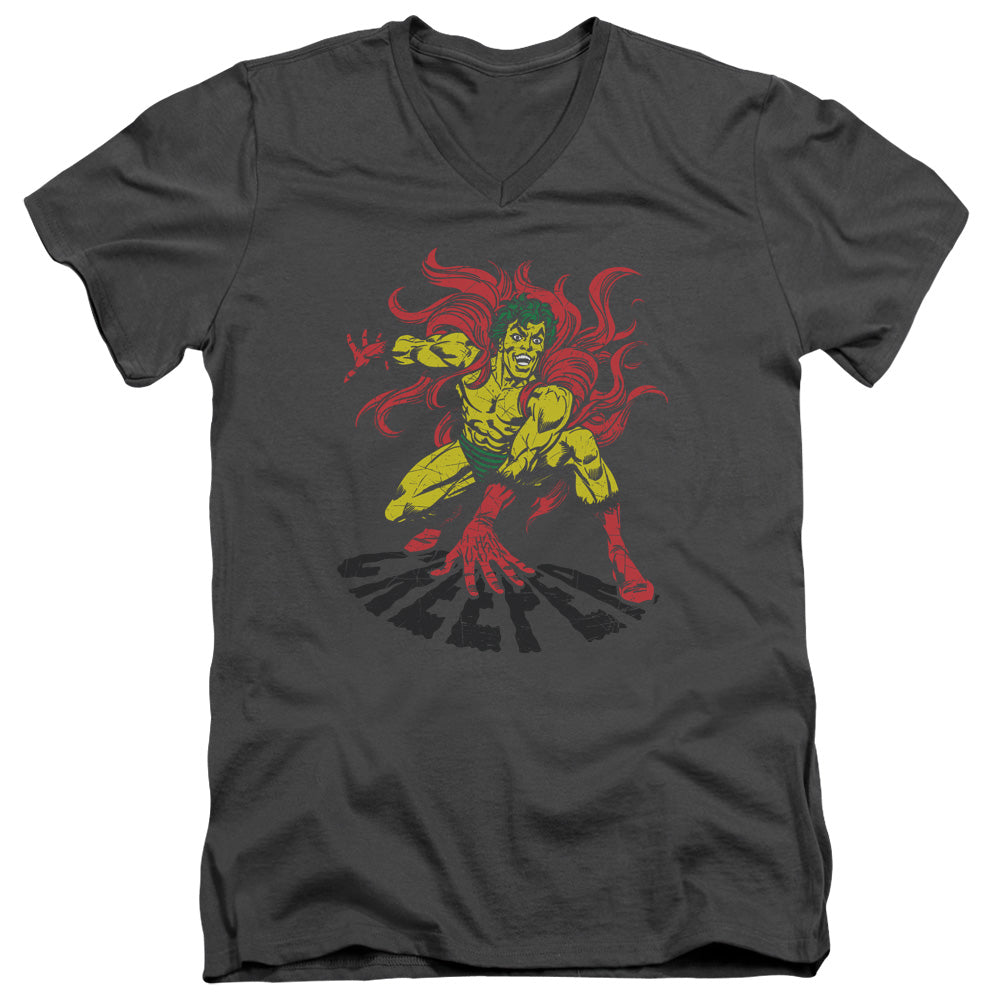 DC Comics Creeper Mens Slim Fit V Neck T Shirt Charcoal