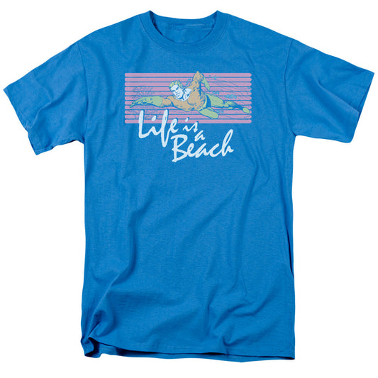 DC Comics Life is a Beach Mens T Shirt Turquoise