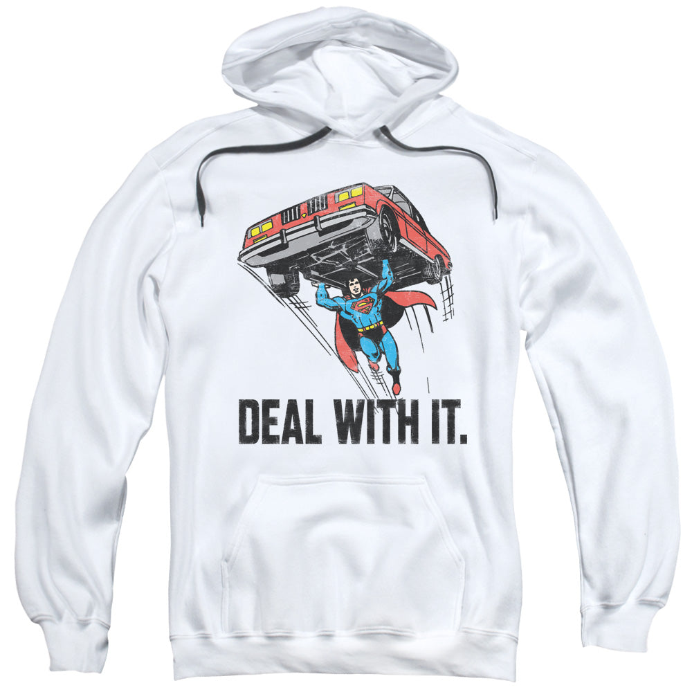DC Comics Deal With It Mens Hoodie White