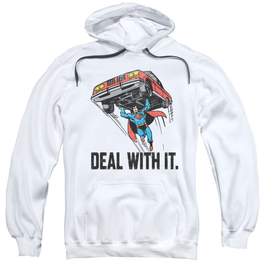 DC Comics Deal With It Mens Hoodie White