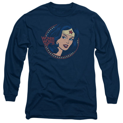 Dc Ww75 Starburst Portrait Mens Long Sleeve Shirt Navy Officially Licensed