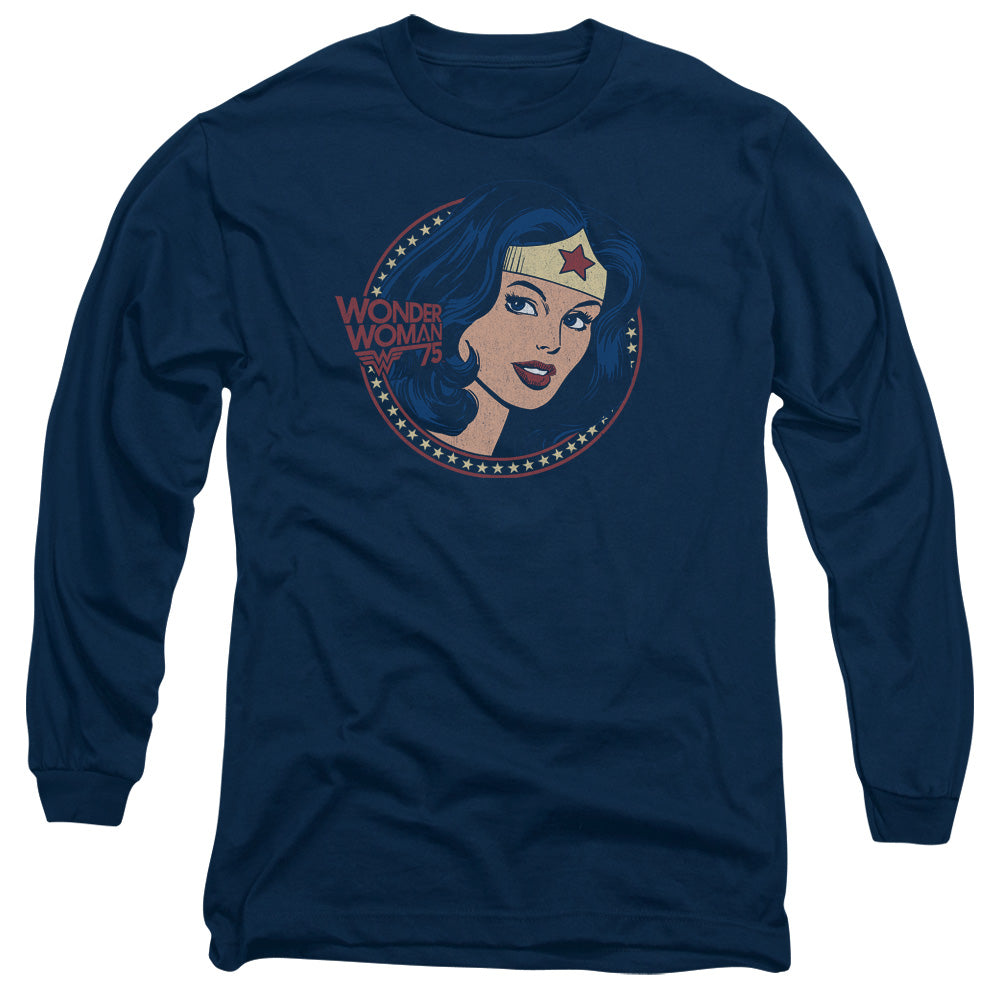 Dc Ww75 Starburst Portrait Mens Long Sleeve Shirt Navy Officially Licensed