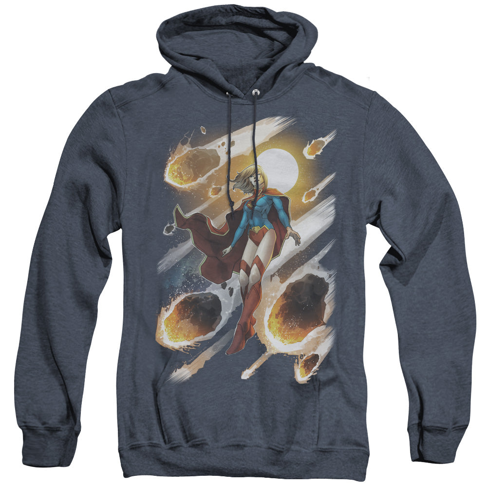 Jla Supergirl #1 Heather Mens Hoodie Navy