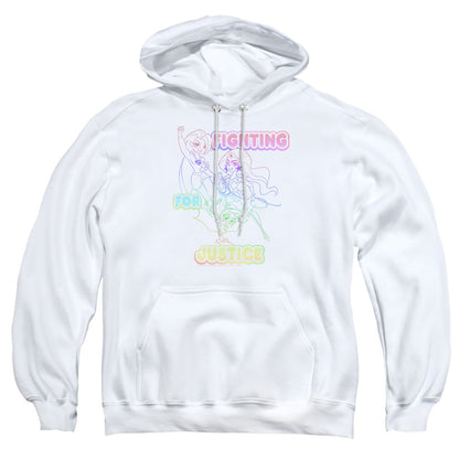 Dc Superhero Girls Fighting For Justice Mens Hoodie White