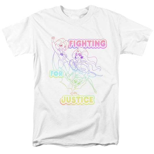 DC Comics Superhero Girls Fighting for Justice Mens T Shirt White