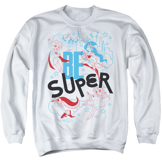 Dc Superhero Girls Be Super Mens Crewneck Sweatshirt White Officially Licensed