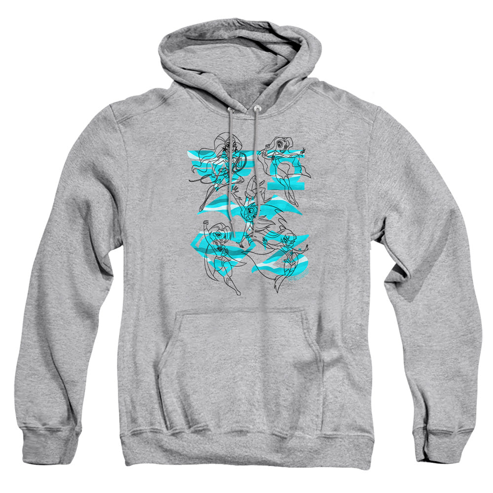 Dc Superhero Girls Line Art Group Mens Hoodie Athletic Heather