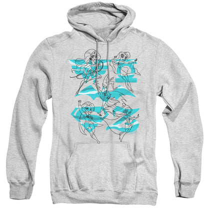 Dc Superhero Girls Line Art Group Mens Hoodie Athletic Heather