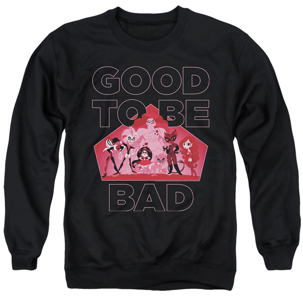 Dc Superhero Girls Good To Be Bad Mens Crewneck Sweatshirt Black Officially Licensed