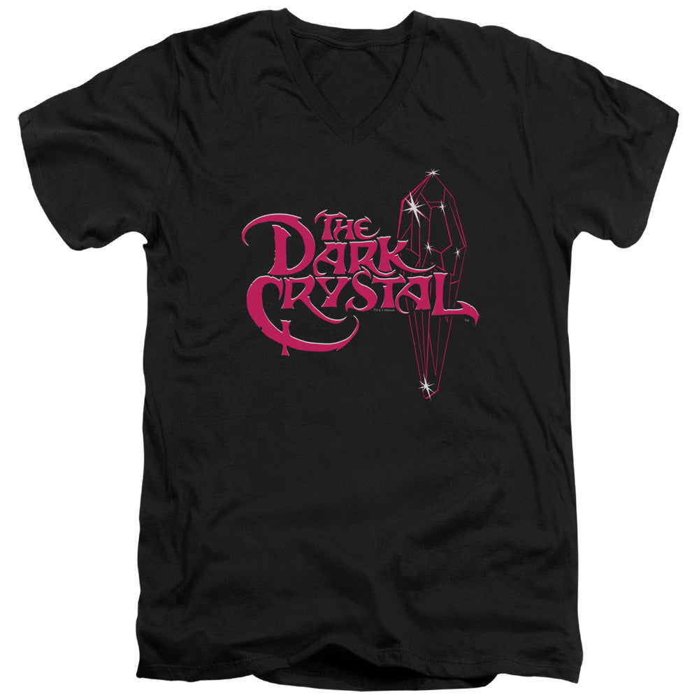 Dark Crystal Bright Logo Mens Slim Fit V Neck T Shirt Black