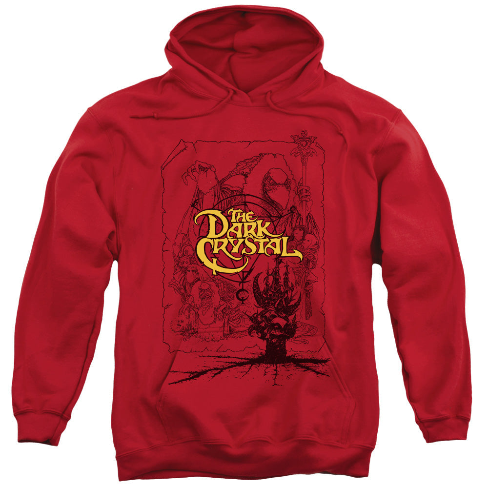 Dark Crystal Poster Lines Mens Hoodie Red