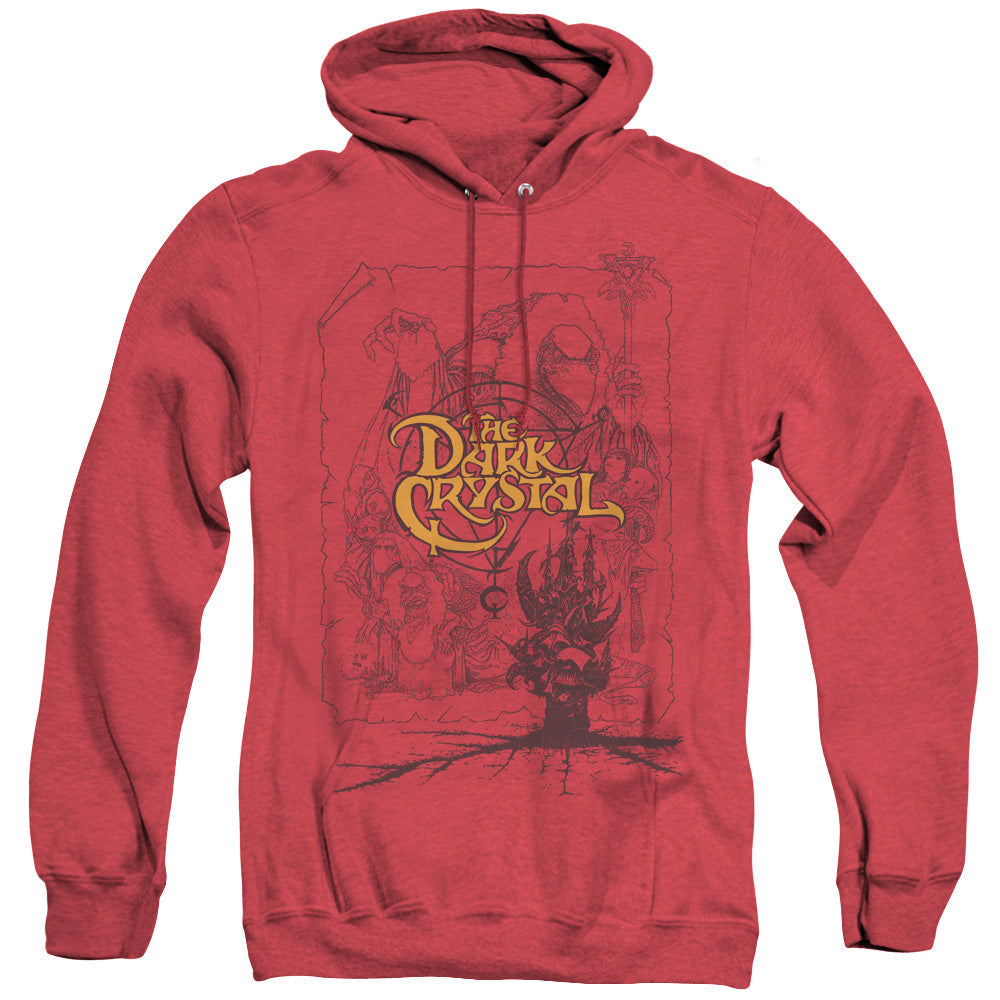 Dark Crystal Poster Lines Heather Mens Hoodie Red