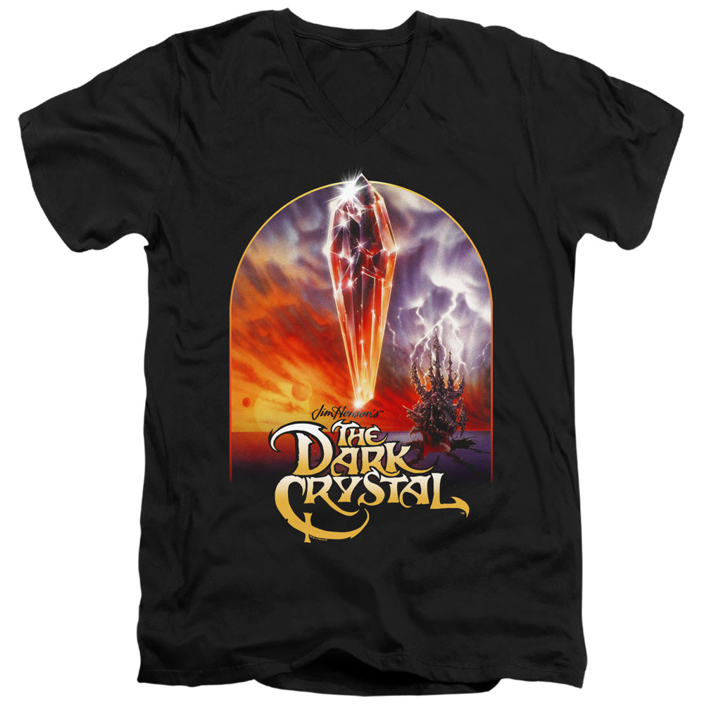 Dark Crystal Crystal Poster Mens Slim Fit V Neck T Shirt Black