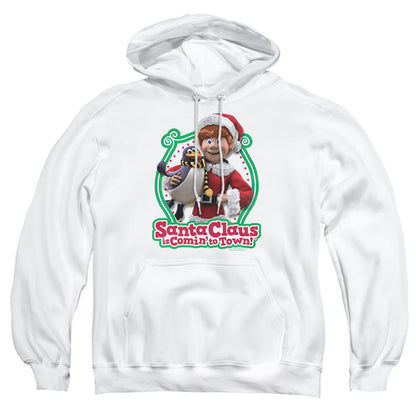 Santa Claus Is Comin To Town Penguin Mens Hoodie White