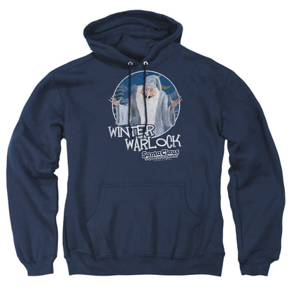 Santa Claus Is Comin To Town Winter Warlock Mens Hoodie Navy