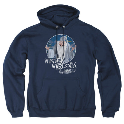 Santa Claus Is Comin To Town Winter Warlock Mens Hoodie Navy