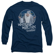 Load image into Gallery viewer, Santa Claus Is Comin To Town Winter Warlock Mens Long Sleeve Shirt Navy Officially Licensed
