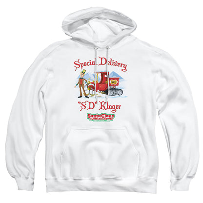 Santa Claus Is Comin To Town Kluger Mens Hoodie White