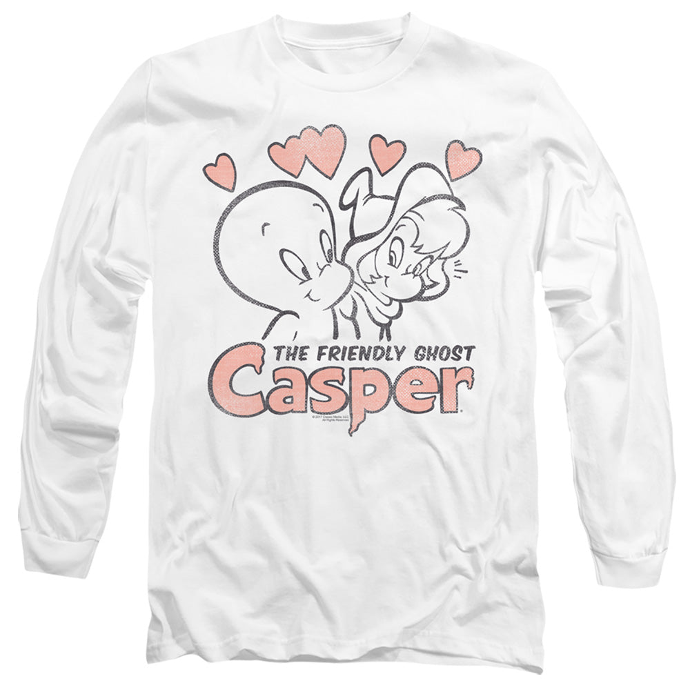 Casper Hearts Mens Long Sleeve Shirt White Officially Licensed