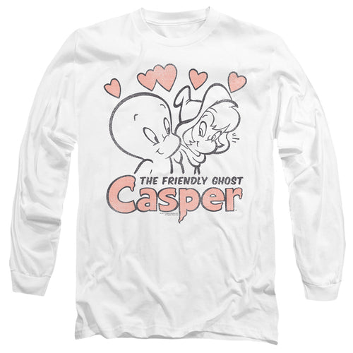 Casper Hearts Mens Long Sleeve Shirt White